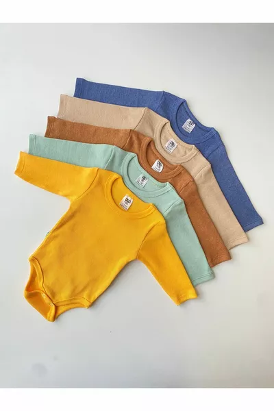 5-Pack Stretch Ribbed Long Sleeve Bodysuit