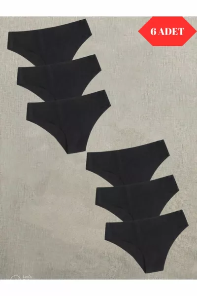 Women's Black Skin Seamless Laser Cut No-Trace Stretch Bikini Brief