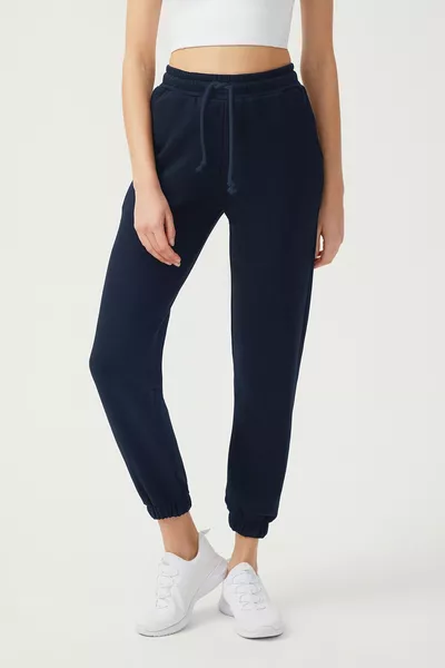 Kadın Lacivert Paçası Lastikli Jogger Eşofman Altı Drawstring