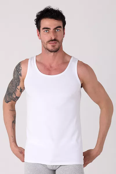 قميص داخلي D'S من القطن الناعم % قطن، مجموعة من 4 قطع، أبيض