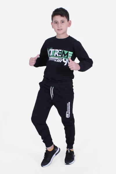 Ensemble de survêtement garçon à col rond 3 pièces