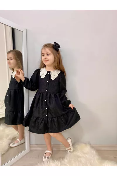 فستان أطفال عتيق بأكمام ثابتة من Wednesday