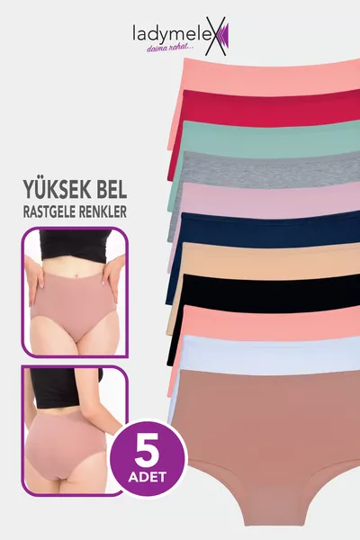 Damen Slip, Hoch taillierter Slip in gemischten Farben, weicher Baumwollstoff, zufällige Farben