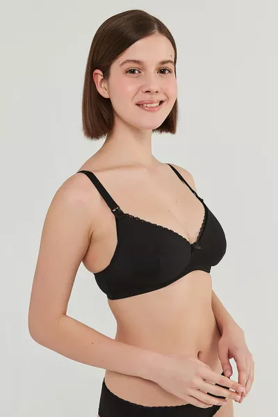 #Soutien-gorge d'allaitement noir sans armatures Mama pour maman, taille zéro