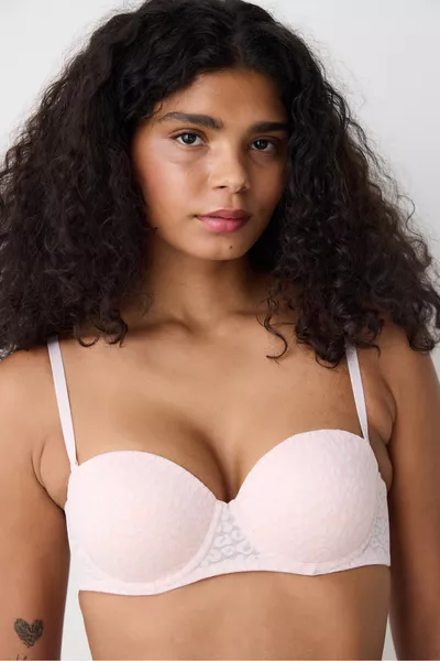 Reggiseno in pizzo rosa Pop Up