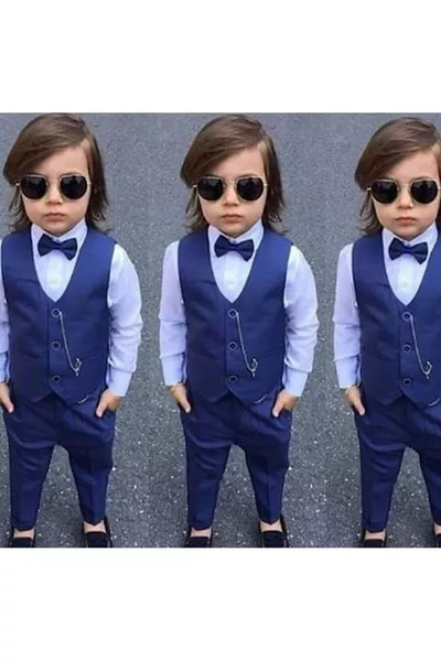 Ensemble pour garçon avec gilet indigo