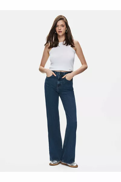 Vıonne H Geniş Paça Yüksek Bel Jean Pantolon