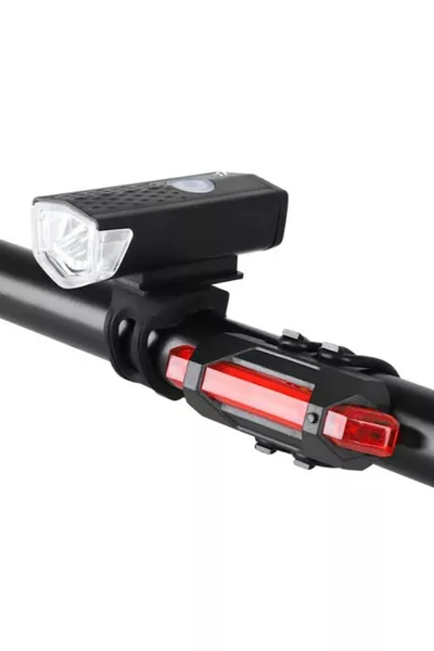 Waterdichte USB Oplaadbare LED Fiets Scooter Voorlicht Achterlicht Lamp Lichtset Fiets Voorlicht 
