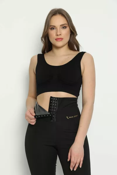 Collants thermiques à crochets pour sauna, collants amincissants, collants thermiques à taille haute avec crochets, collants à boutons