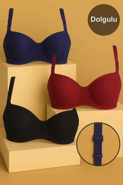 Сутиен с подплънки и тройна поддръжка | Удобен за ежедневна употреба – С банели и елегантен дизайн