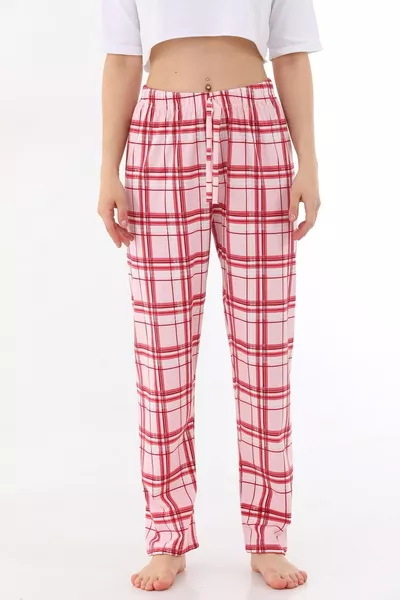 Унисекс пижама свободного кроя с клетчатым принтом из хлопка