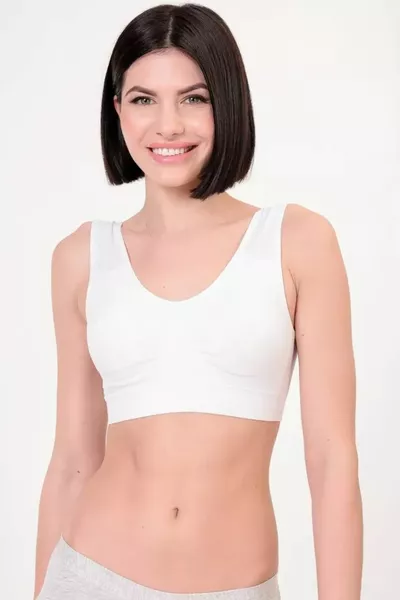 حمالة صدر بانكس بسلك عريض وحمالات سميكة مع حشوة تمنع الترهل باللون الأبيض