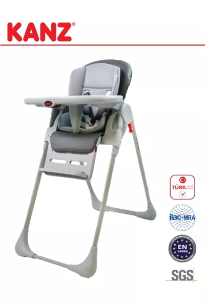 كرسي كامبو ماما محمول قابل للطي قابل لتعديل الارتفاع بعجلات مع وسادة داخلية رمادي داكن