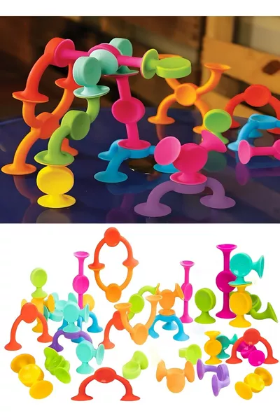 Вакуумен молекулен конструктор с вендузи, антистрес образователна играчка Fidget