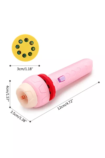 Torcia educativa con proiezione di immagini diverse per bambini - Rosa
