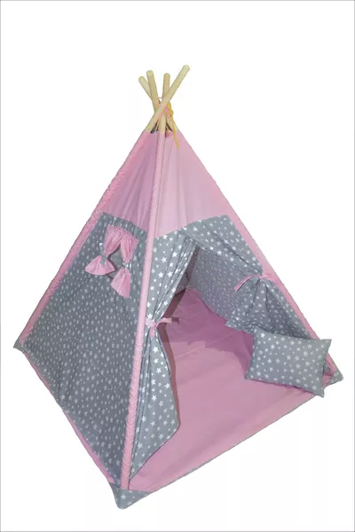 خيمة لعب للأطفال بوسادة على الطراز الهندي الأصلي من خشب 100% قطن