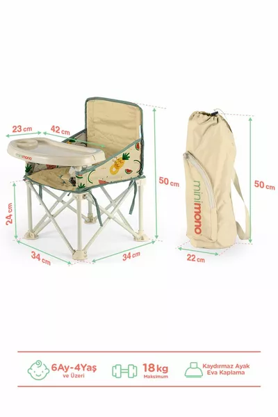 كرسي طعام محمول قابل للطي للأطفال من عمر 0-4 سنوات كرسي تخييم للأطفال