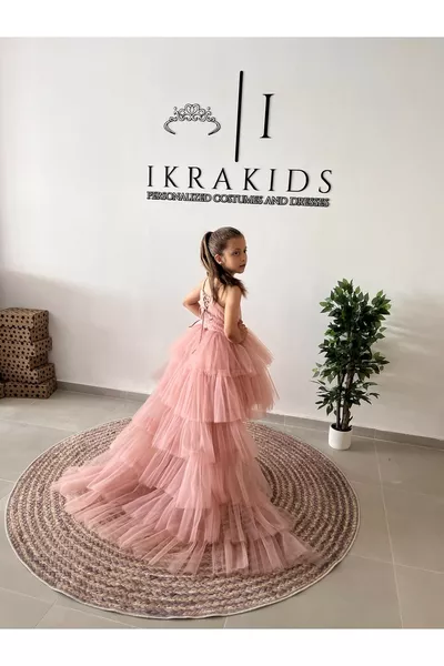 Robe de cérémonie pour fille avec jupon en tulle