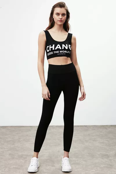 Monroe Damen Komfort-Passform Hoher Bund Elastische Figurformende Lange Schwarze Leggings