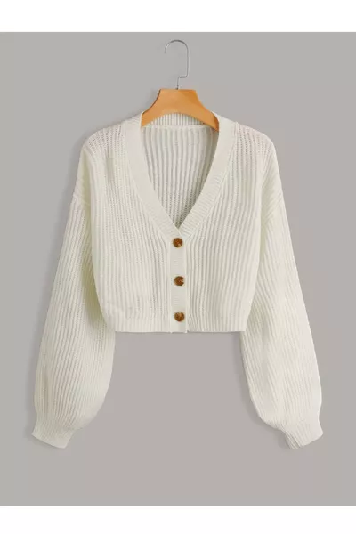 Dames Gebreid Vest met Knopen