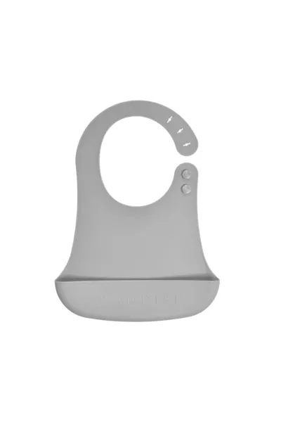 Bibsy Silicone Bib Moon Gray - gray