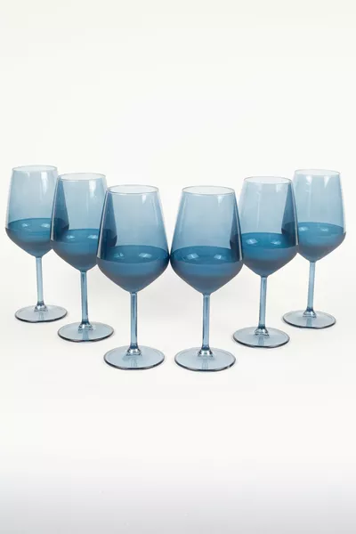 طقم 6 كؤوس ماء مات أزرق  سم³