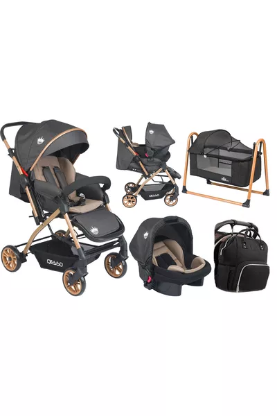 Aqua Dual-Mode Baby Stroller Bassinet Bag Crib Deal Set Anthracite