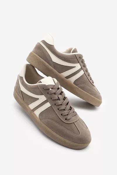 حذاء رياضي نسائي بسير رباطي ونعل مسطح تيونيون لون فيزون من الجلد المدبوغ