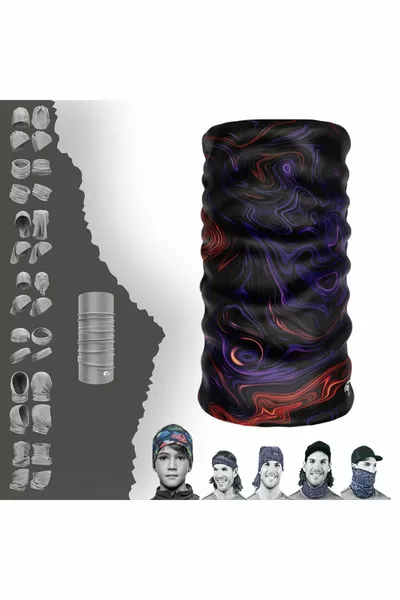 Marbling Art Pattern Themed Seamless Tube Neck Warmer Buff Baf Bandana Hair Band