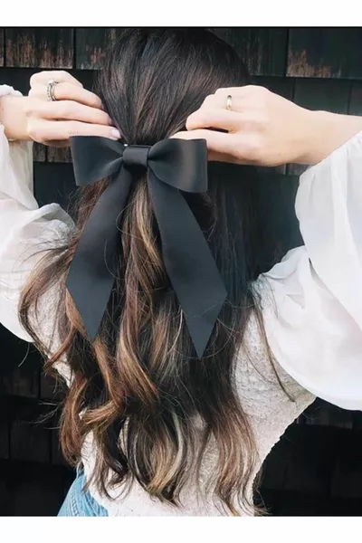 Women's Satin Ribbon Bow Automatic Clasp