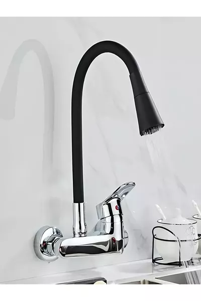 Tête de robinet en silicone coloré flexible et pliable Kubar - Couleur noire