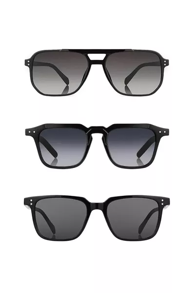 نظارات شمسية جديدة بنمط عصري للجنسين مع حماية ، مجموعة عروض ثلاثية