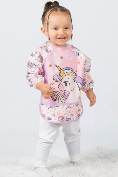 مجموعة من مريلتين لطيفتين على شكل حصان-بجعة للأطفال من عمر 0-3 سنوات مقاومة للسائل