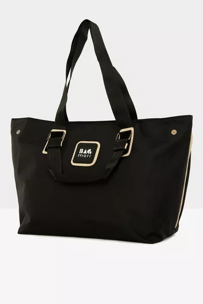 Black Woman-Trim Snap Strap Mother Baby Care Bag 