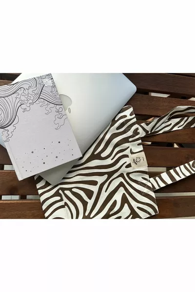 Fimu Mini Coffee Zebra Accordion Fabric Bag