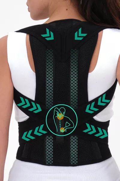 Correcteur de posture avec soutien dorsal et lombaire, corset pour posture droite, préventif contre la cyphose, taille ajustable, unisexe