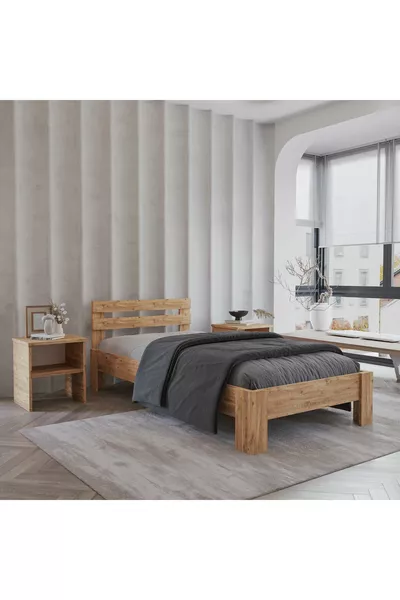 سرير لاتلانتيك من MDF | متوافق مع السرير الفردي والمزدوج، سهل التركيب