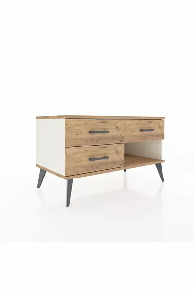 Comò Hyperion 3 Cassetti Pietra di Luna-Pino