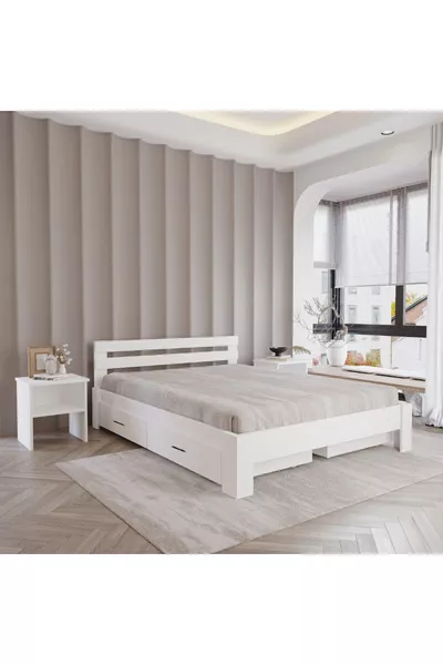 4 Çekmeceli Letto Mdf Karyola | Tek Ve Çift Kişilik Yatak Uyumlu, Kolay Kurulum