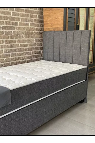 سرير فردي مع قاعدة ورأس سرير