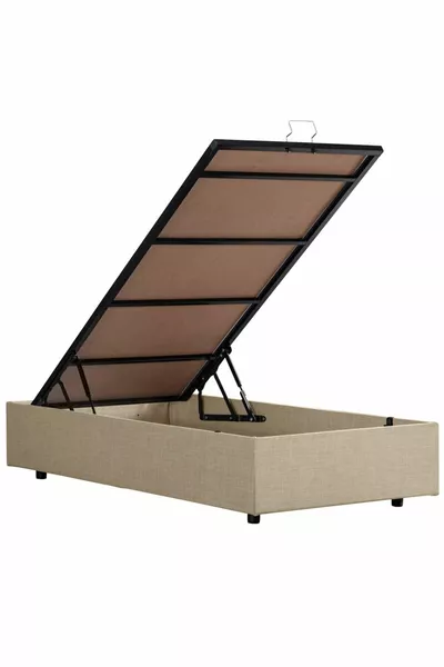 Загреб Односпальная МДФ Основание, Кремовый (Без Изголовья и Матраса)