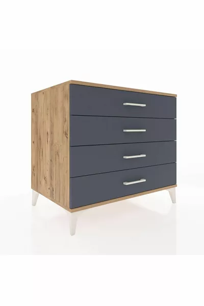 Kronos Dresser 4-Drawer Pine-Anthracite