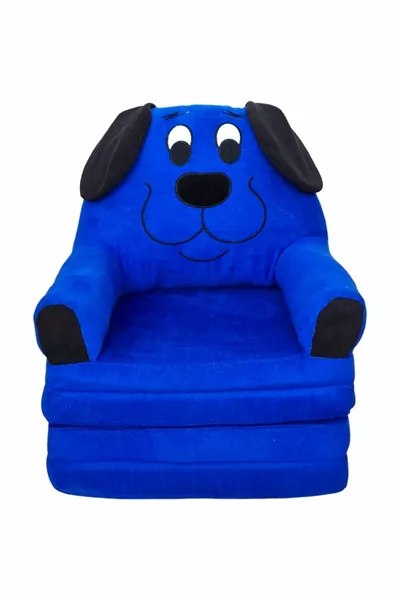 Cushioned Foldable Baby-Child Chair Seat Portable Bed Pouf Sofa Fabric with Dog Pattern