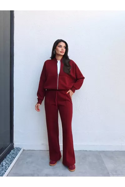 طقم رياضي مبطن بسحاب من الشيمالي