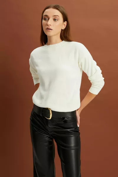 Crew Neck Knit Sweater ()