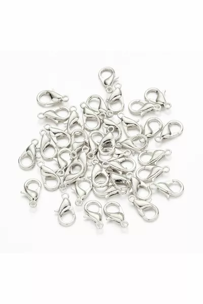  قطعة - مشبك ببغاء، خطاف قفل، مشبك إغلاق الببغاء، قفل للقلادات والأساور مطلي بالنيكل