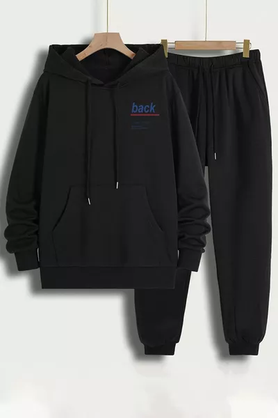 طقم رياضي رجالي ونسائي بطبعة على الظهر