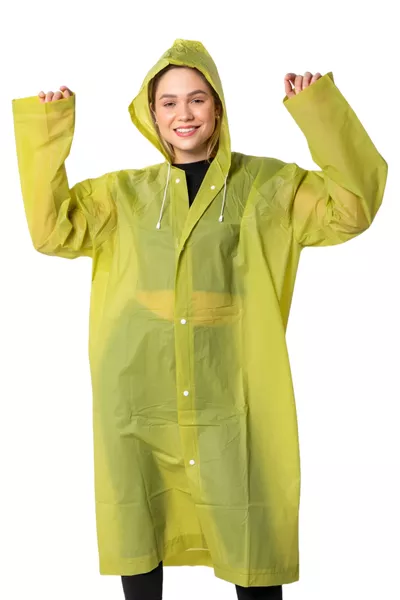 Kadın Erkek Yağmurluk Kapüşonlu Çıtçıtlı Eva Haki Yağmurluk 