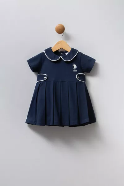 فستان طفلة باللون الأزرق الداكن