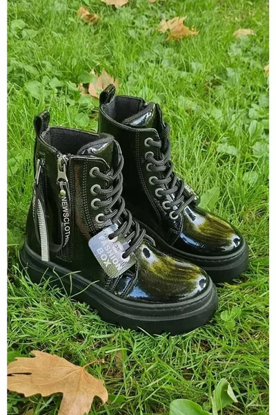 حذاء بوت للبنات مبطن ودافئ بمرونة ونعل عالٍ بسحاب